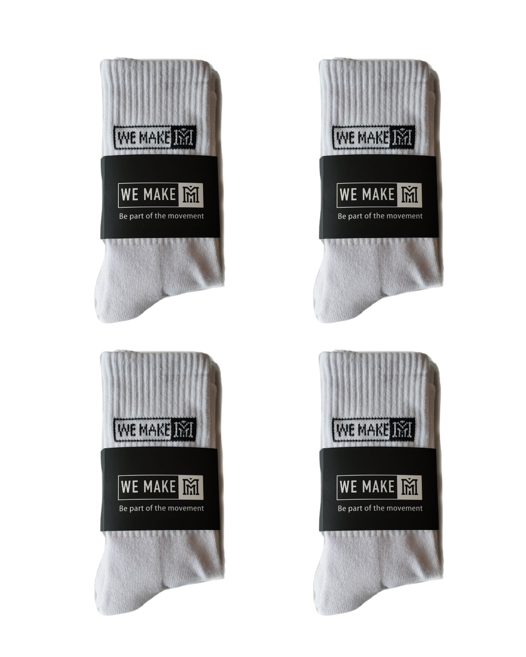 White Thickened Socks (4 Pack)