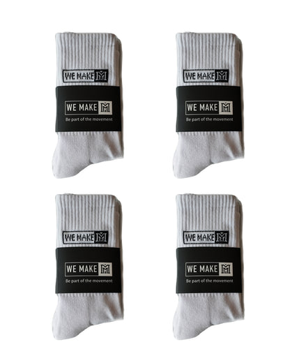 White Thickened Socks (4 Pack)