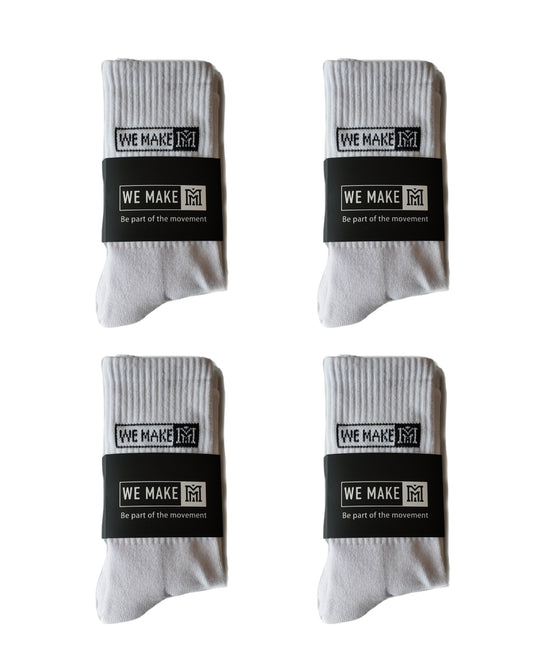White Thickened Socks (4 Pack)